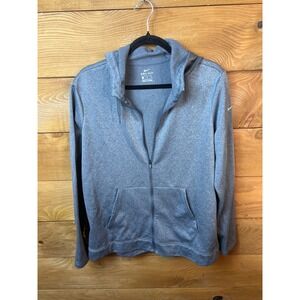 Nike Dri-FIT Full Zip Gray Hoodie Women's XL Athletic Jacket Running Workout Gym